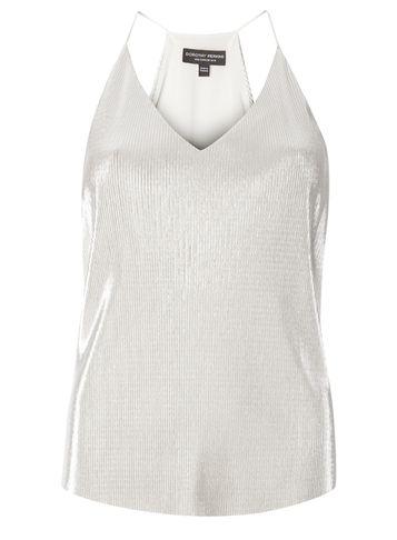 Dorothy Perkins Silver Plisse Camisole Top