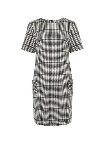 Dorothy Perkins Black Dogstooth Print Pocket Shift Dress