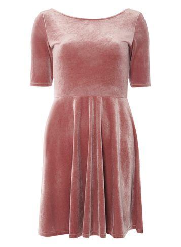 Dorothy Perkins Nude Velour Scoop Dress
