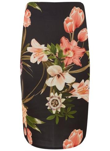 Dorothy Perkins *black Printed Scuba Pencil Skirt