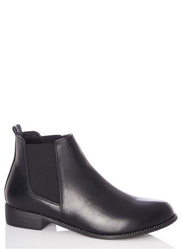 Dorothy Perkins *quiz Black Diamante Rim Chelsea Boots