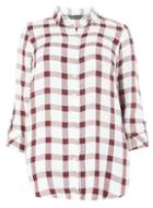 Dorothy Perkins Dp Curve Berry And White Check Shirt