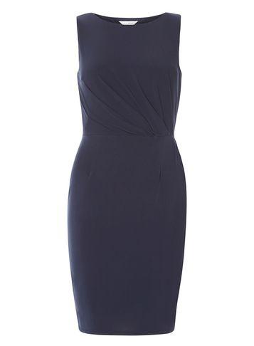 Dorothy Perkins *lily & Franc Navy Pleated Bodycon Dress
