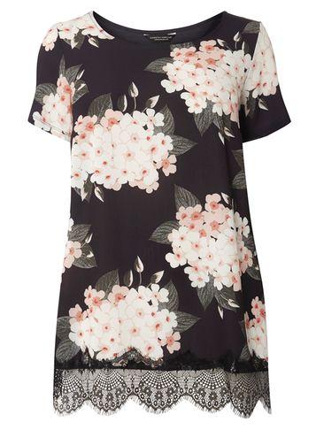 Dorothy Perkins Dp Curve Blush Blossom Floral Top