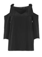 Dorothy Perkins Black 3/4 Sleeve Cold Shoulder Top