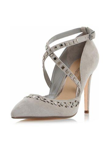 Dorothy Perkins *head Over Heels By Dune Grey Cosmos High Heel Court Shoes