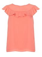 Dorothy Perkins *izabel London Coral Frill Neck Blouse