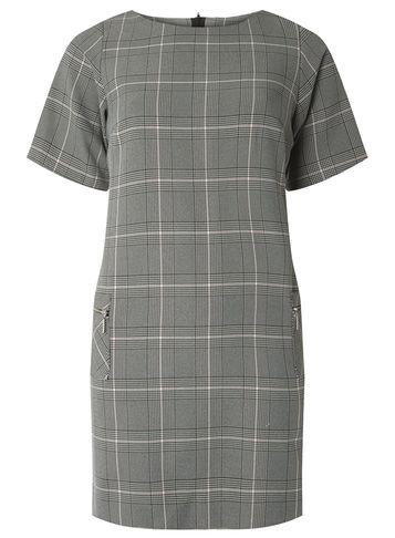 Dorothy Perkins Petite Multi Coloured Checked Shift Dress