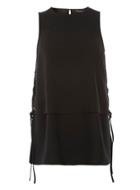 Dorothy Perkins Black Eyelet Side Top