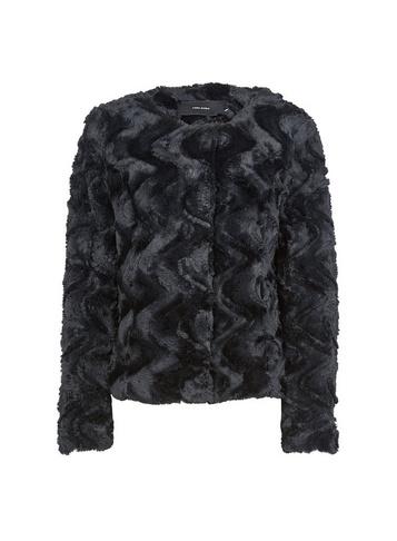 *vero Moda Black Faux Fur Coat