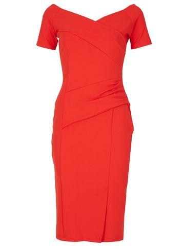 Dorothy Perkins *feverfish Red Off Shoulder Dress