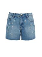 Dorothy Perkins Blue Daisy Embroidered Shorts