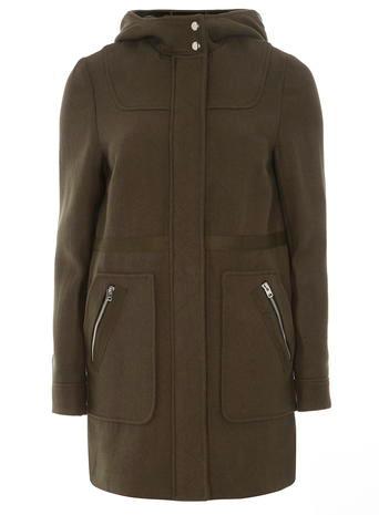Dorothy Perkins Khaki Bonded Duffle Coat
