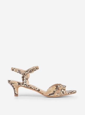 Dorothy Perkins Natural Sunray Kitten Heel Sandals