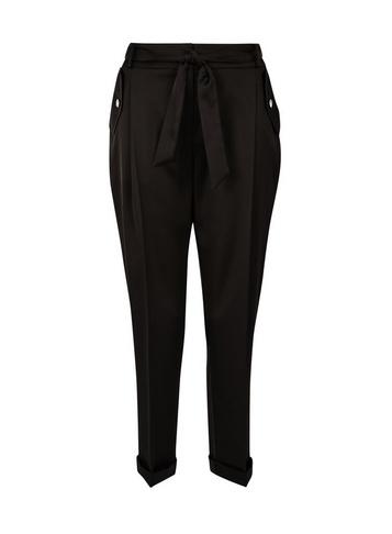 Dorothy Perkins Black Luxe Cargo Tie Trousers