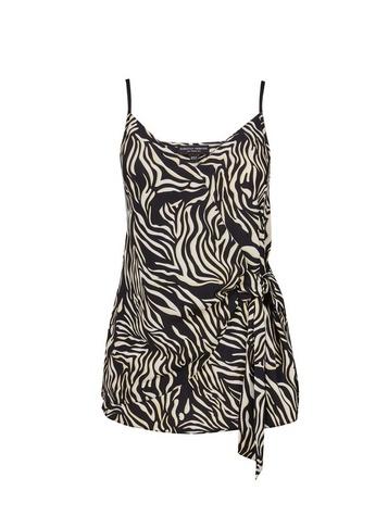 Dorothy Perkins Multi Colour Zebra Print Front Tie Detail Camisole Top