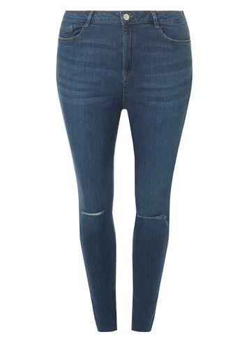 Dorothy Perkins *dp Curve Rip Knee Fray Hem Jeans