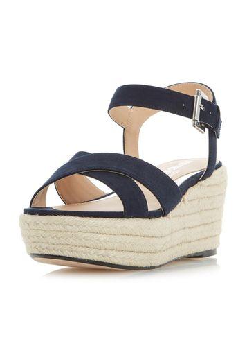 Dorothy Perkins *head Over Heels By Dune 'kyli' Navy Wedge Sandals