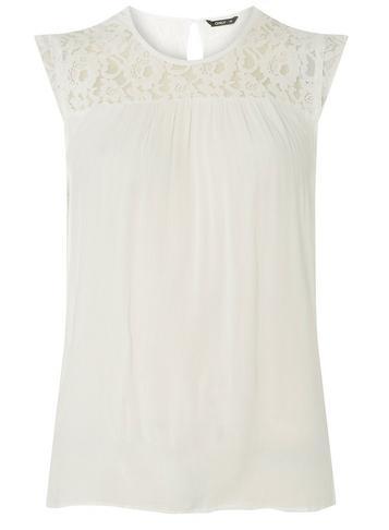Dorothy Perkins *only White Lace Yoke Top