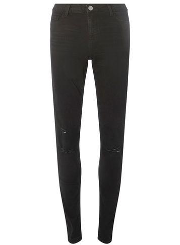 Dorothy Perkins *tall Black Ripped Knee 'darcy' Ankle Grazer Jeans