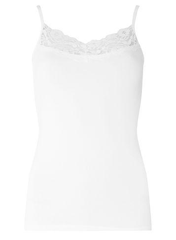 Dorothy Perkins *vila White Lace Trim Strap Top