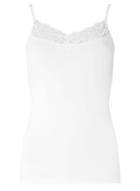 Dorothy Perkins *vila White Lace Trim Strap Top