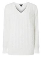 Dorothy Perkins Ivory Fluffy V-neck Cable Jumper