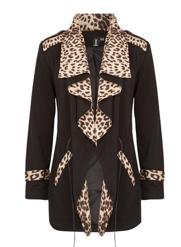 Dorothy Perkins *izabel London Black Leopard Print Cardigan