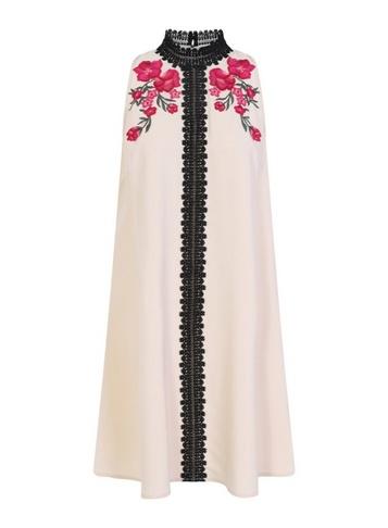 *little Mistress Black And White Embellished Trapeze Dress