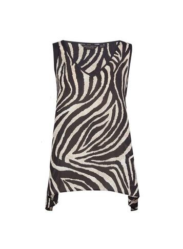 Dorothy Perkins Zebra Print Hanky Hem Top