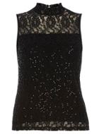 Dorothy Perkins Petite Lace Sequin Victoriana Shell Top