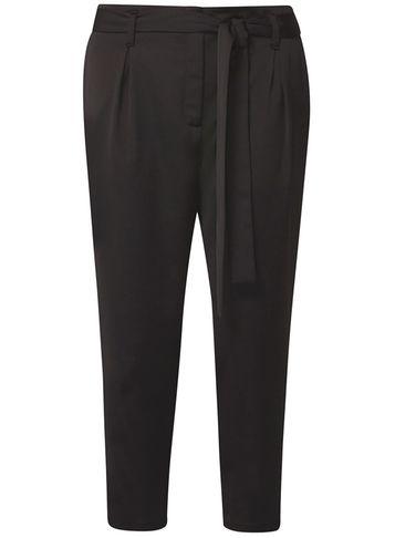 Dorothy Perkins Petite Black Satin Tie Waist Trousers