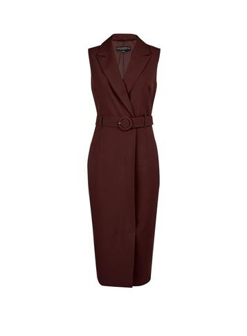 Dorothy Perkins Chocolate Utility Belted Dress