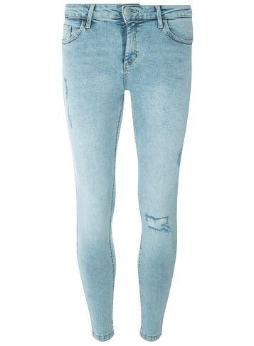 Dorothy Perkins Lightwash Abrasion 'darcy' Ankle Grazer Jean