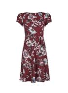 *billie & Blossom Petite Oxblood Red Floral Print Fit & Flare Dress