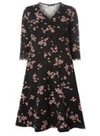 Dorothy Perkins *dp Curve Mulit Coloured Floral Lace Fit And Flare Dress