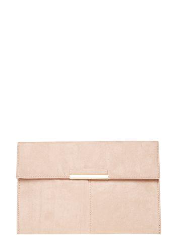 Dorothy Perkins Sesame Faux Suede Tab Clutch
