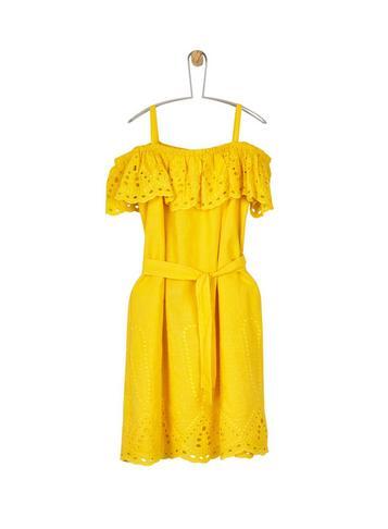 Dorothy Perkins *girls Yellow Broderie Dress 