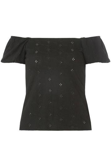 Dorothy Perkins Black Broiderie Bardot Top