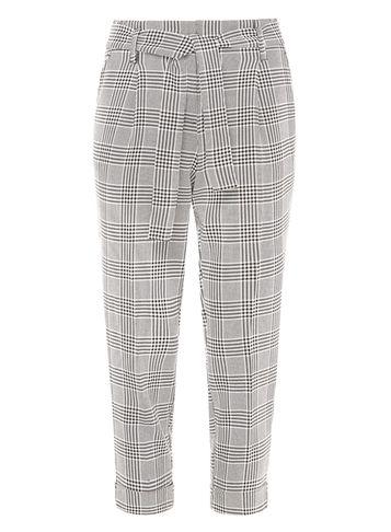 Dorothy Perkins Petite Monochrome Checked Tie Waist Trousers