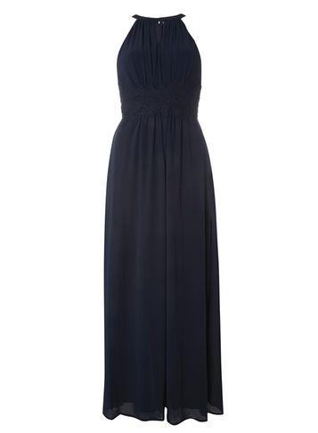 Dorothy Perkins *vila Navy Lace Halter Neck Maxi Dress