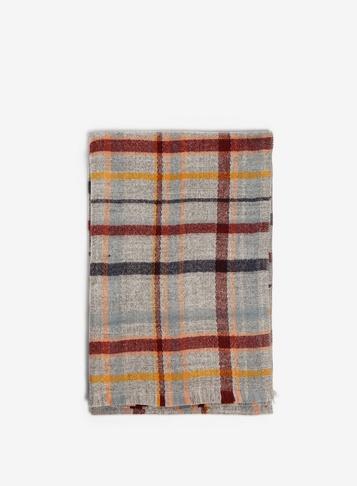 Dorothy Perkins Plum Grey Grid Checked Scarf