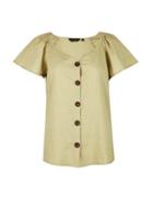 Dorothy Perkins Khaki Flutter Sleeve Top