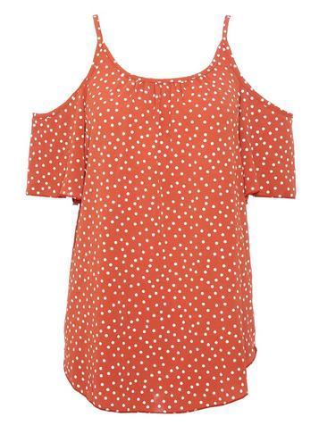 Dorothy Perkins *quiz Rust Cold Shoulder Top
