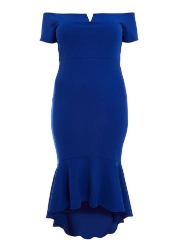 *quiz Curve Blue Bardot Hem Dress
