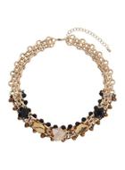 Dorothy Perkins Gold And Black Bead Necklace