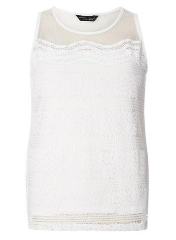 Dorothy Perkins White Dobby Panel Shell Top