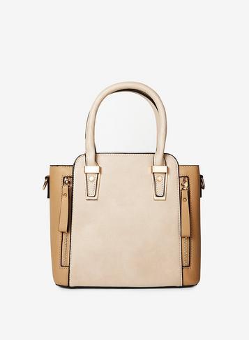 Dorothy Perkins Nude Hardware Zip Mini Tote Bag