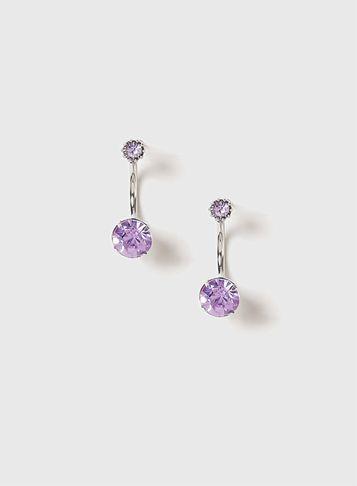 Dorothy Perkins Lilac Front And Back Earrings