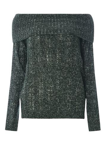 Dorothy Perkins *vero Moda Green Bardot Knit Jumper